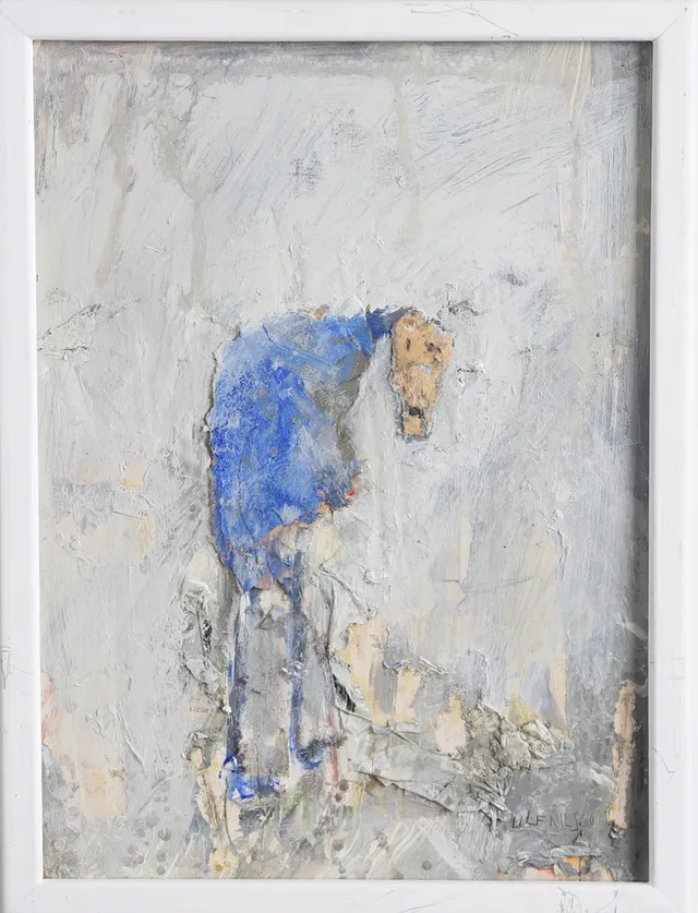 ULF NILSSON. "Fantasidjur", blandteknik/collage, signerad.