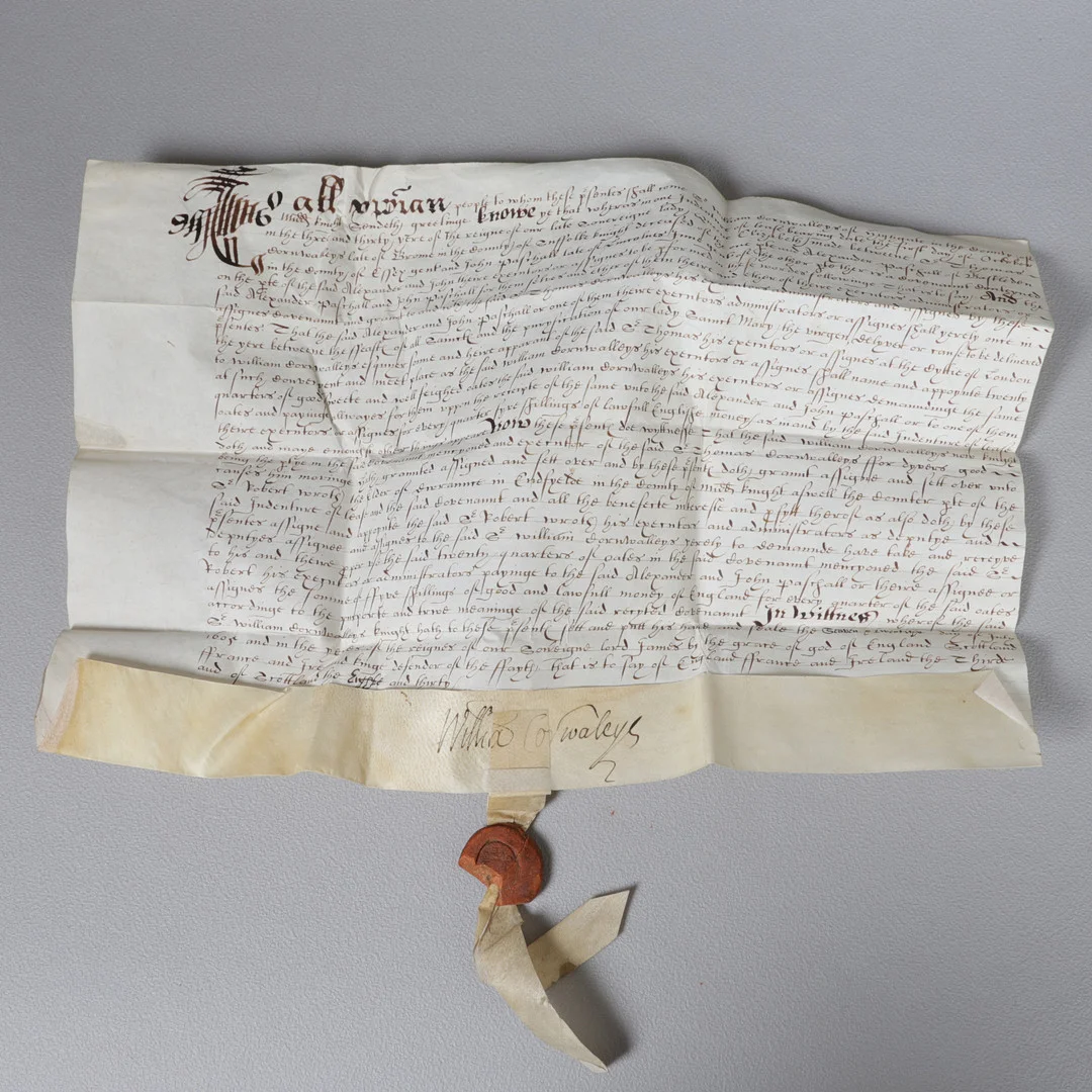 HIGHGATE, MANUSCRIPT INDENTURE, QUEEN ELIZABETH I. — Autographs & Manuscripts — Bishop & Miller