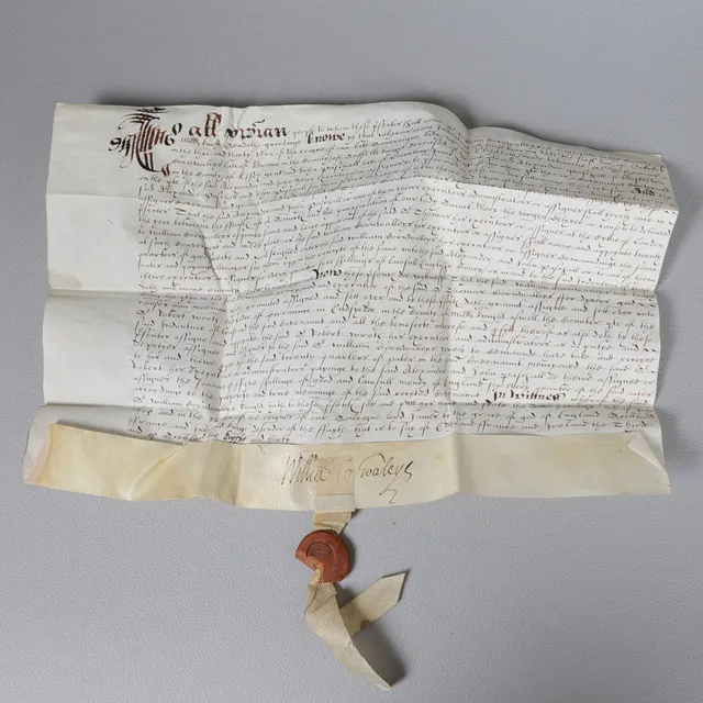 HIGHGATE, MANUSCRIPT INDENTURE, QUEEN ELIZABETH I.