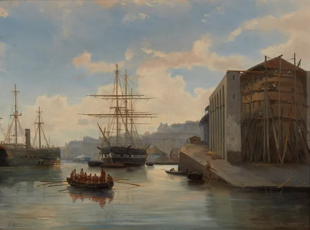 Bennetter, Johan Jakob — Et skipsverft (Paris?), 1854