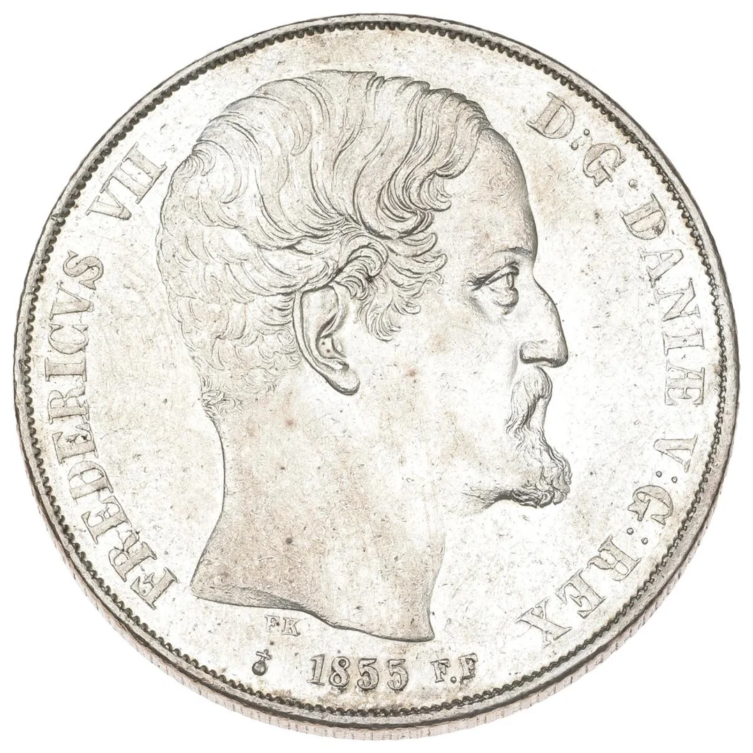 Frederik VII, 2 rigsdaler 1855 FF, H 6B — Coins, Medals & Banknotes/Denmark/Frederik VII, 1848–1863 — Bruun Rasmussen