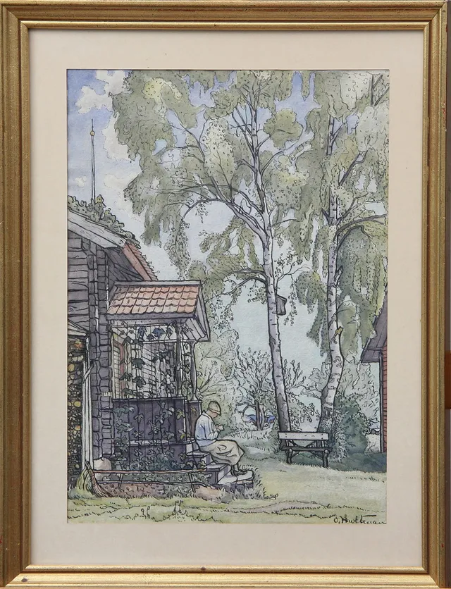 OIDENTIFIERAD KONSTNÄR. AKVARELL, på papper, signerad O Hultman.