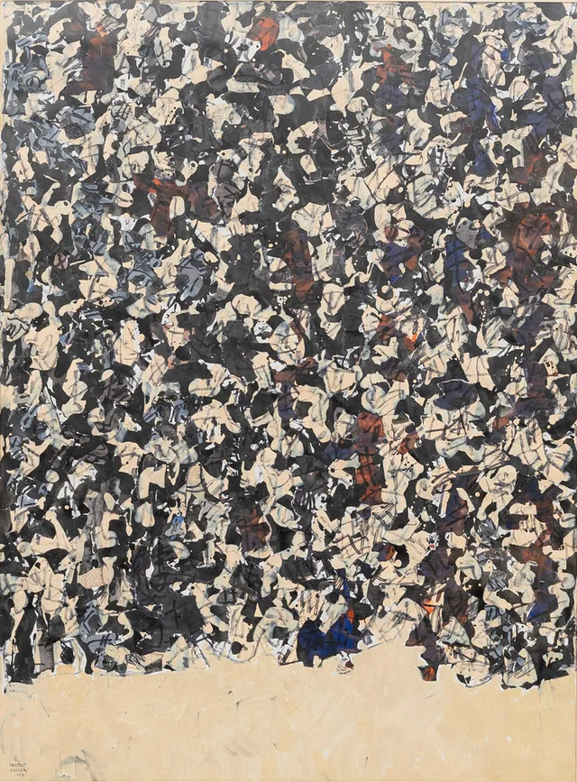 VALTER GIBSON (1928-2002). Komposition, blandteknik, signerad och daterad, 1993.