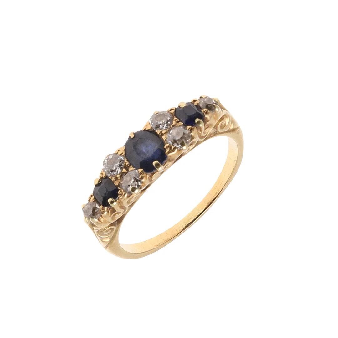 A SAPPHIRE AND DIAMOND RING. — Rings — Lawrences Auctioneers