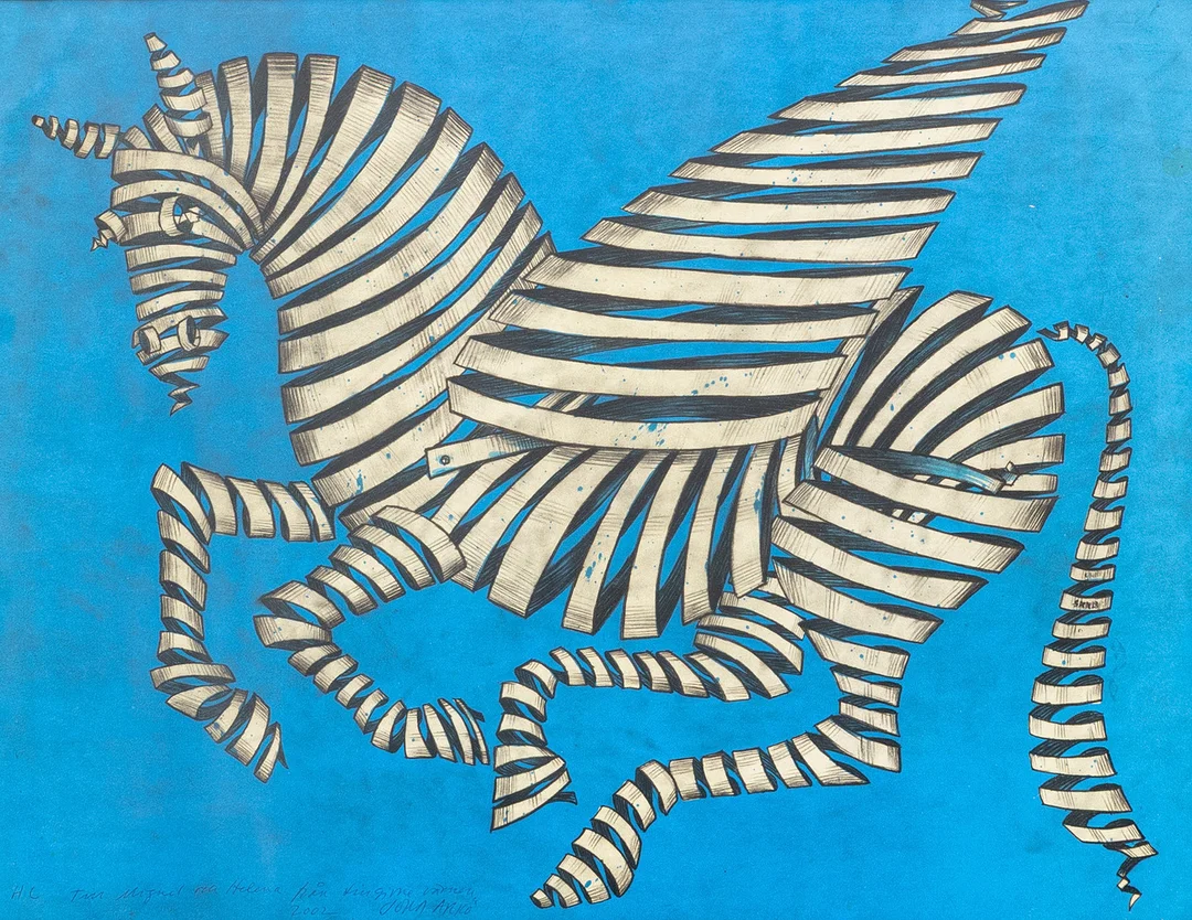 JORDI ARKÖ. Pegasus, färglitografi, signerad och daterad med dedikation, 2002. — Engravings & Prints — Auktionshuset Kolonn