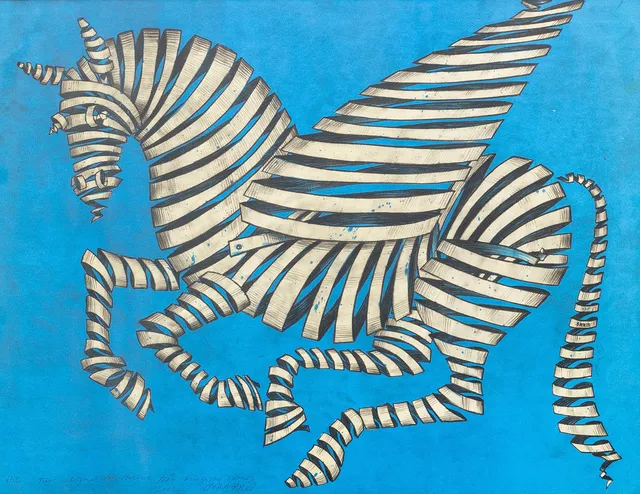 JORDI ARKÖ. Pegasus, färglitografi, signerad och daterad med dedikation, 2002.