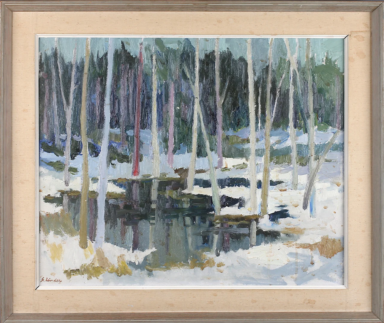 SVEN LINDER. Olja på duk, signerad S Linden. — Paintings — Stadsauktion Sundsvall