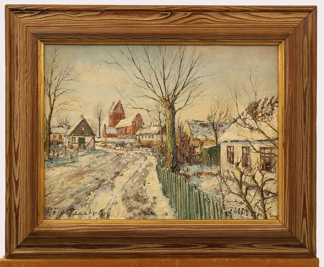 THEODOR ULRICHSEN. Olja på duk, bymotiv, signerad.