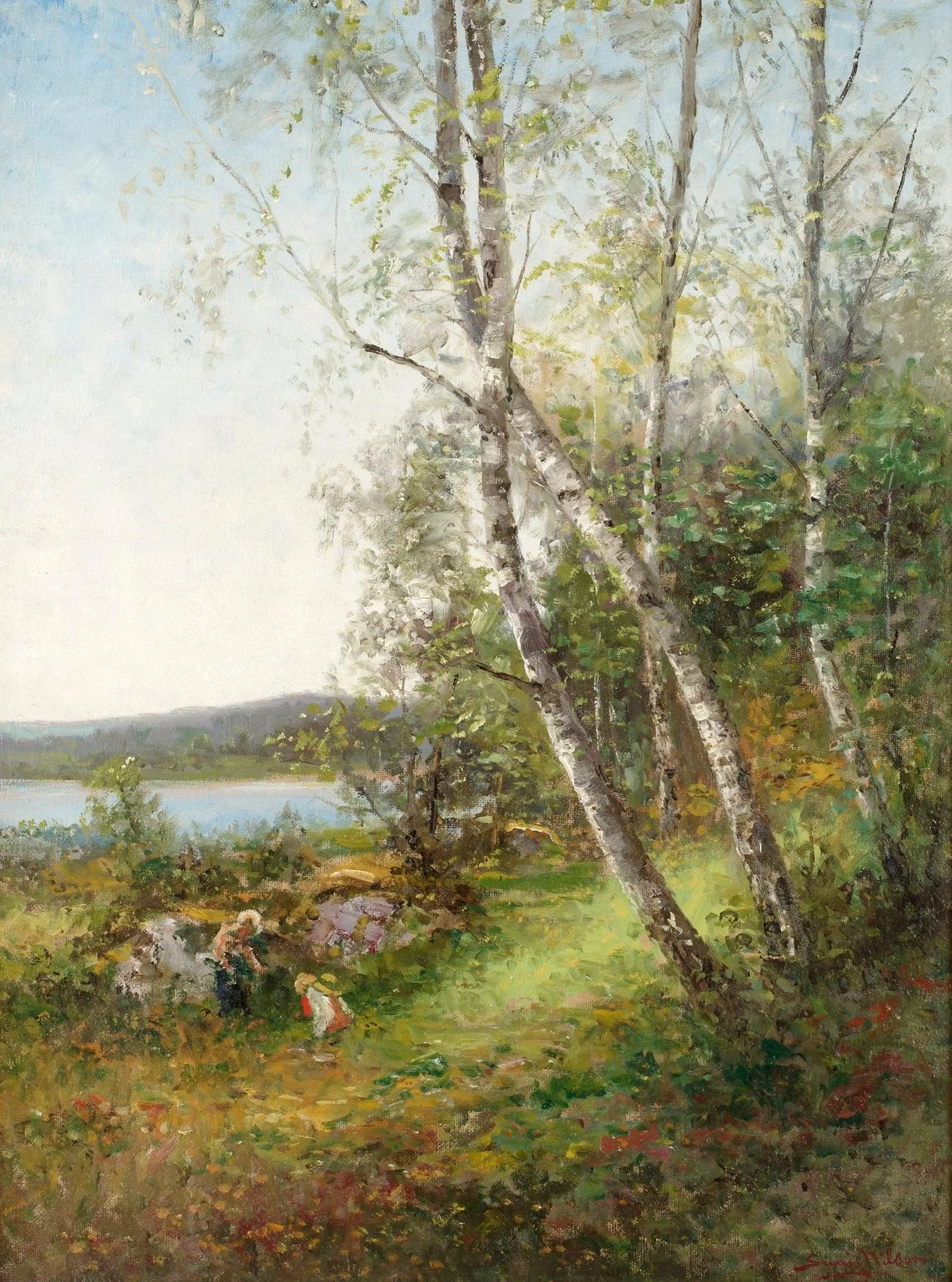 Severin Nilson, "Björkbacke, motiv fr. Halland". — Bukowskis