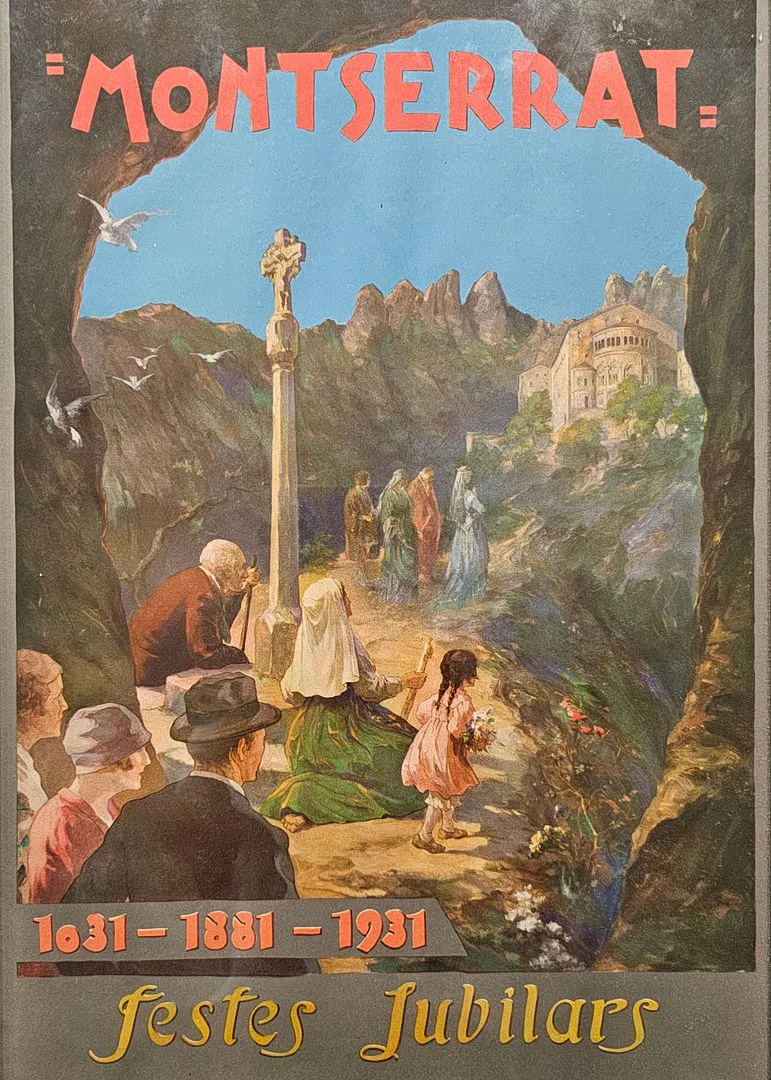 CARTEL MONTSERRAT, FESTES JUBILATS. 1931. AUTOR DESCONOCIDO E TALLER DE ARTES GRÁFICAS. — Engravings & Prints — Barcelona Auctions