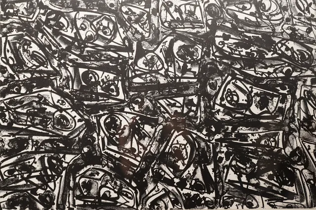ANTONIO SAURA. SIN TÍTULO, LITOGRAFÍA SOBRE PAPEL.ENMARCADA.