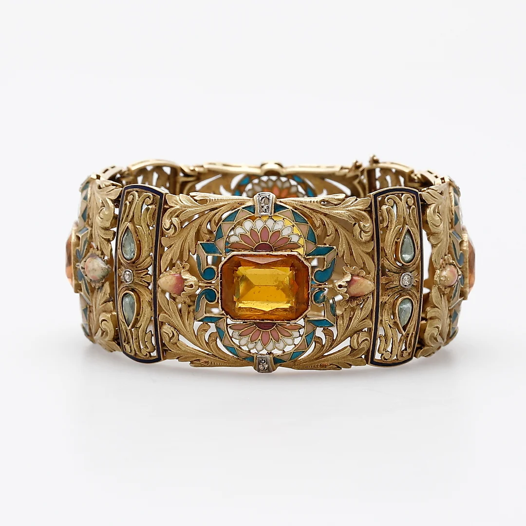 FUSET Y GRAU. Noucentist gold bracelet, circa 1930. — Bracelets — Balclis