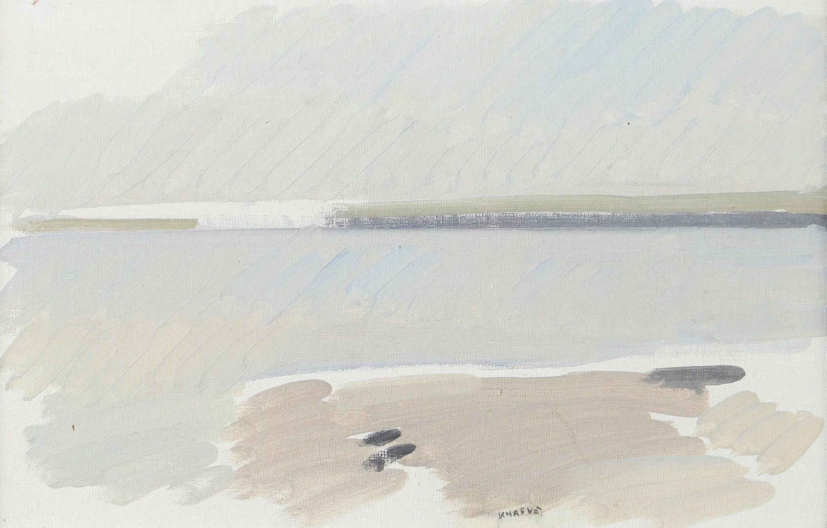 NILS FOLKE KNAFVE. Kustparti, olja på pannå, signerad Knafve. — Paintings — Helsingborgs Auktionskammare