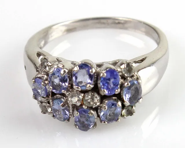 TANSANIT RING , SILBER 925.