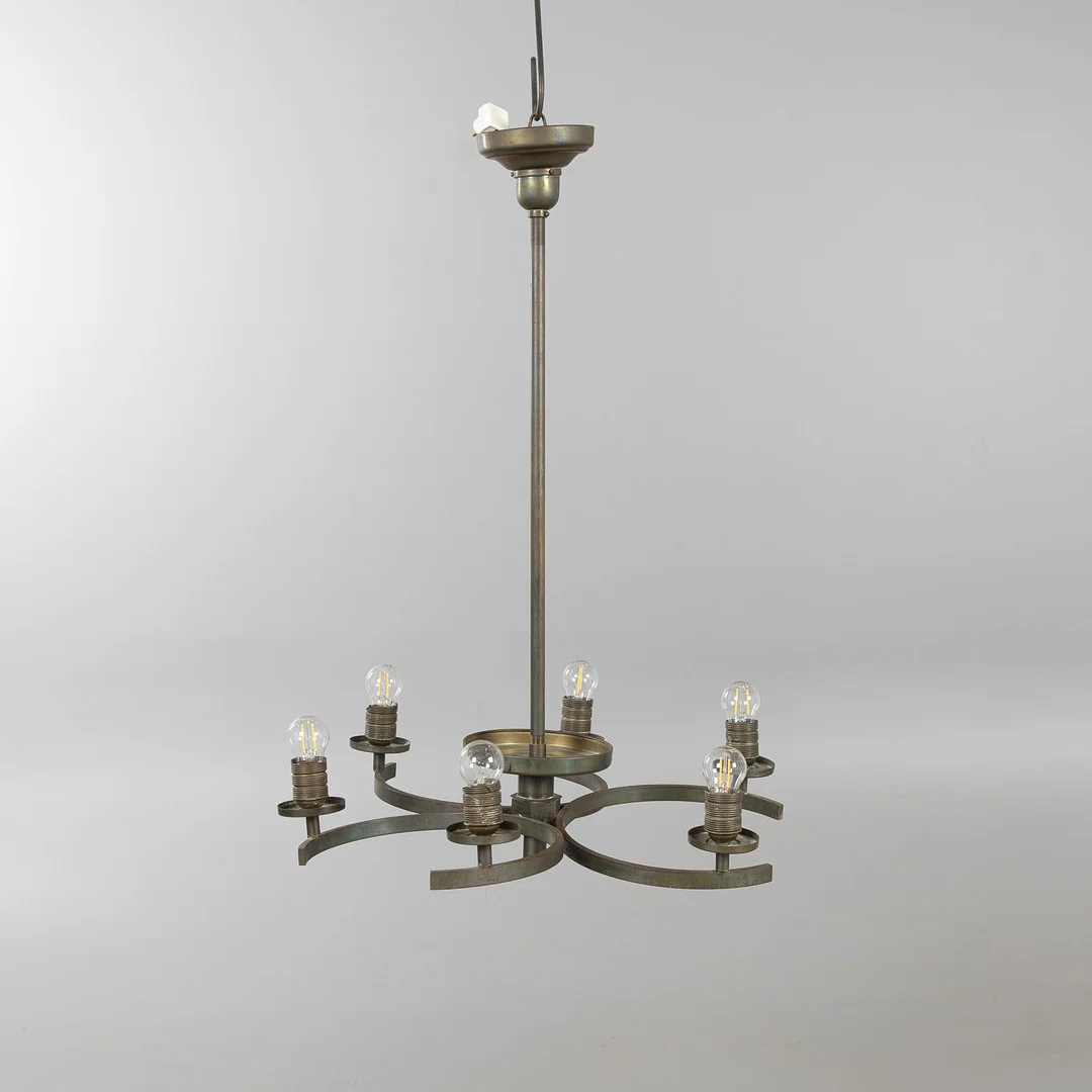 TAKLAMPA, Swedish grace, 6-armad, 1930-tal. — Ceiling lights — Stockholms Auktionsverk Helsingborg