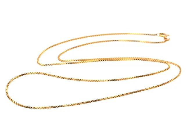 HALSKEDJA, 18K guld, venezialänk, bredd 1,3 mm, längd 61 cm, vikt 6,4 g.