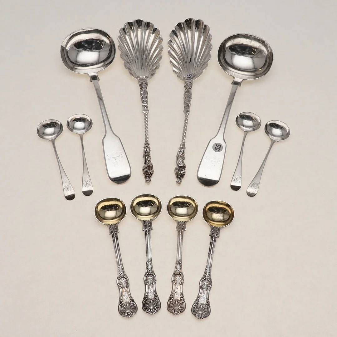 MIXED FLATWARE:-. — Silver — Lawrences Auctioneers