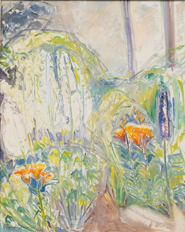 DAGNY LARSSON (1912-2006). Blomster, olja på duk, signerad och daterad 1958.