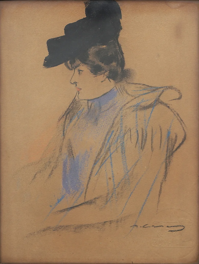 RAMON CASAS. A girl. — Drawings — Balclis