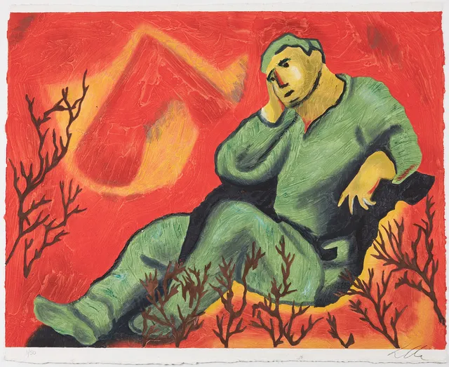 SANDRO CHIA (FÖDD 1946). figurscen, carborundumetsning, signerad och numrerad 1/50.