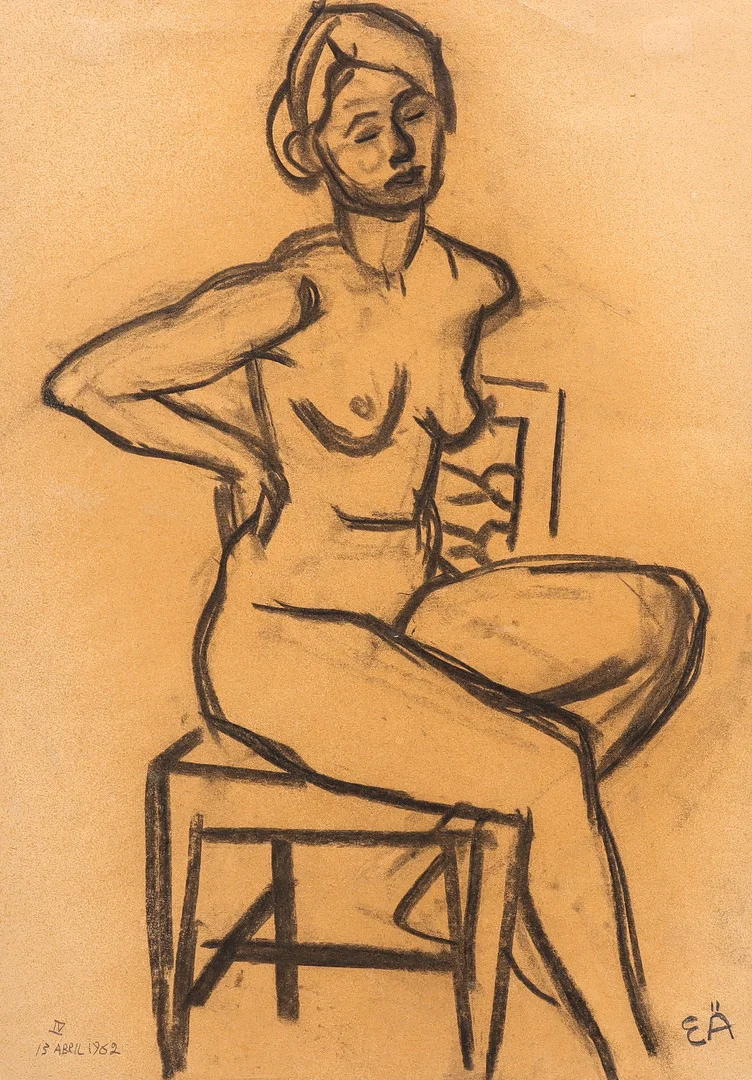 ERLING ÄRLINGSSON. Modellstudie. — Drawings — Karlstad Hammarö Auktionsverk