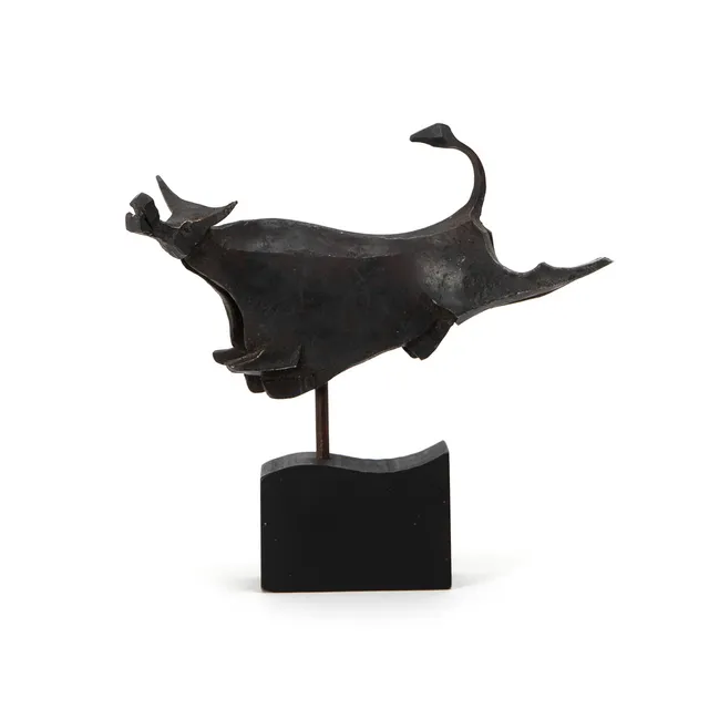 LARS LARSSON. Skulptur, "Tjur", brons, signerad L. Larsson.