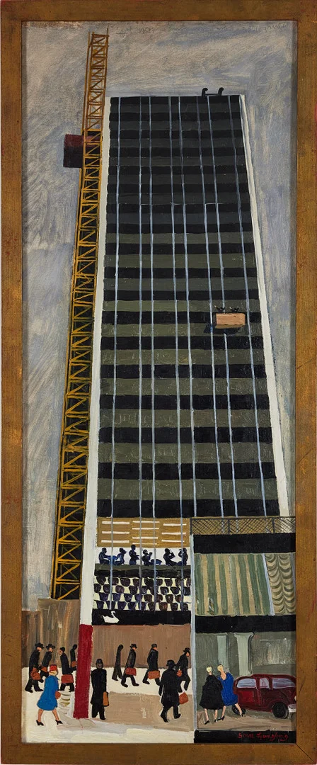 SVEN LJUNGBERG. "Höghus och portföljbärare". — Paintings — Stockholms Auktionsverk Fine Art
