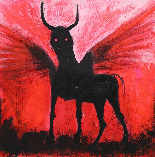 LARS TUNEBO. Mixed media, original, på papper, signerad.