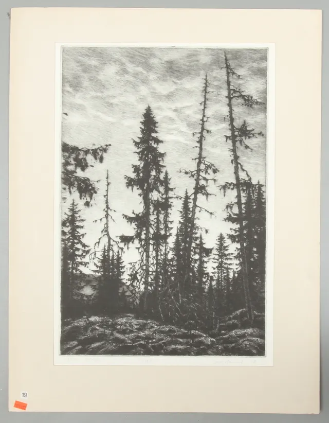 CURT HAMNE. "Motljus", "Kväll" och Genom fönstret", etsningar 3 st., signerade.