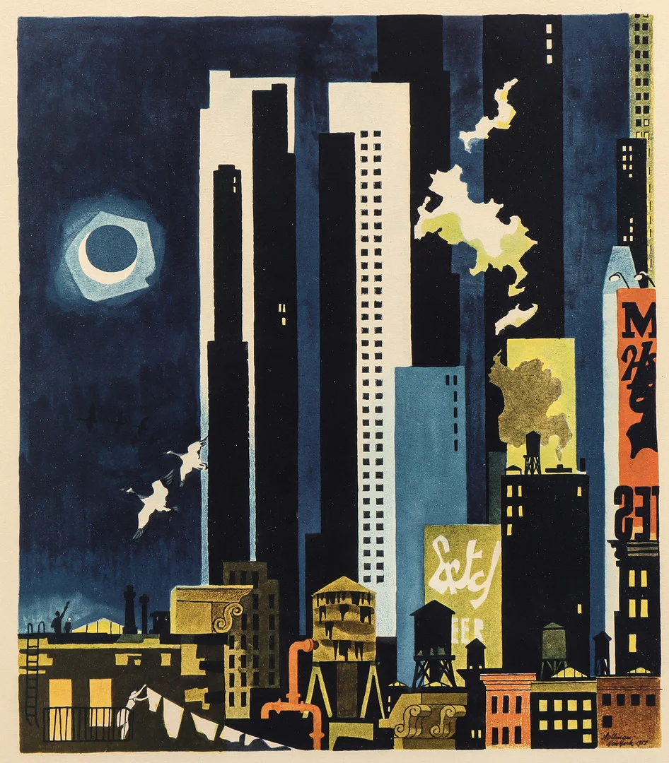 ADOLF HALLMAN (1893-1968). Ur "New York / Världsstad". — Engravings & Prints — Karlstad Hammarö Auktionsverk