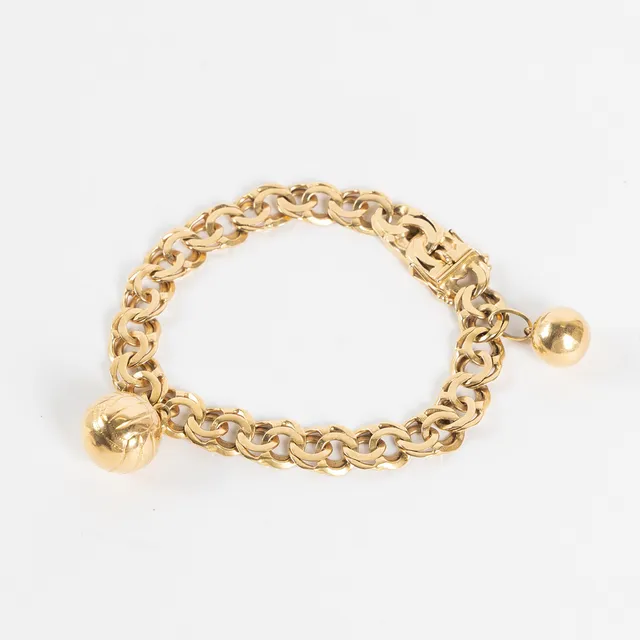 BERLOCKARMBAND, 18K, Bismarcklänk, Guldvaruaktiebolaget G. Dahlgren & Co Ab, Malmö 1961.