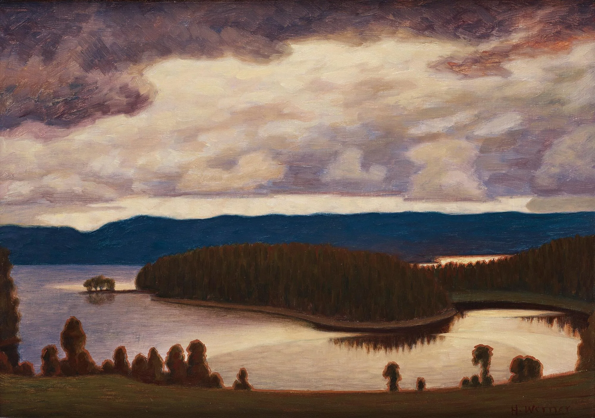 Hilding Werner, Landskap, Glafsfjorden. — Bukowskis