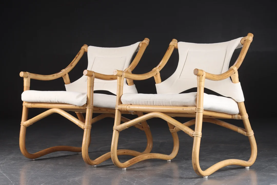 To lænestole af bambus (2) — Furniture/Lounge chairs — Lauritz