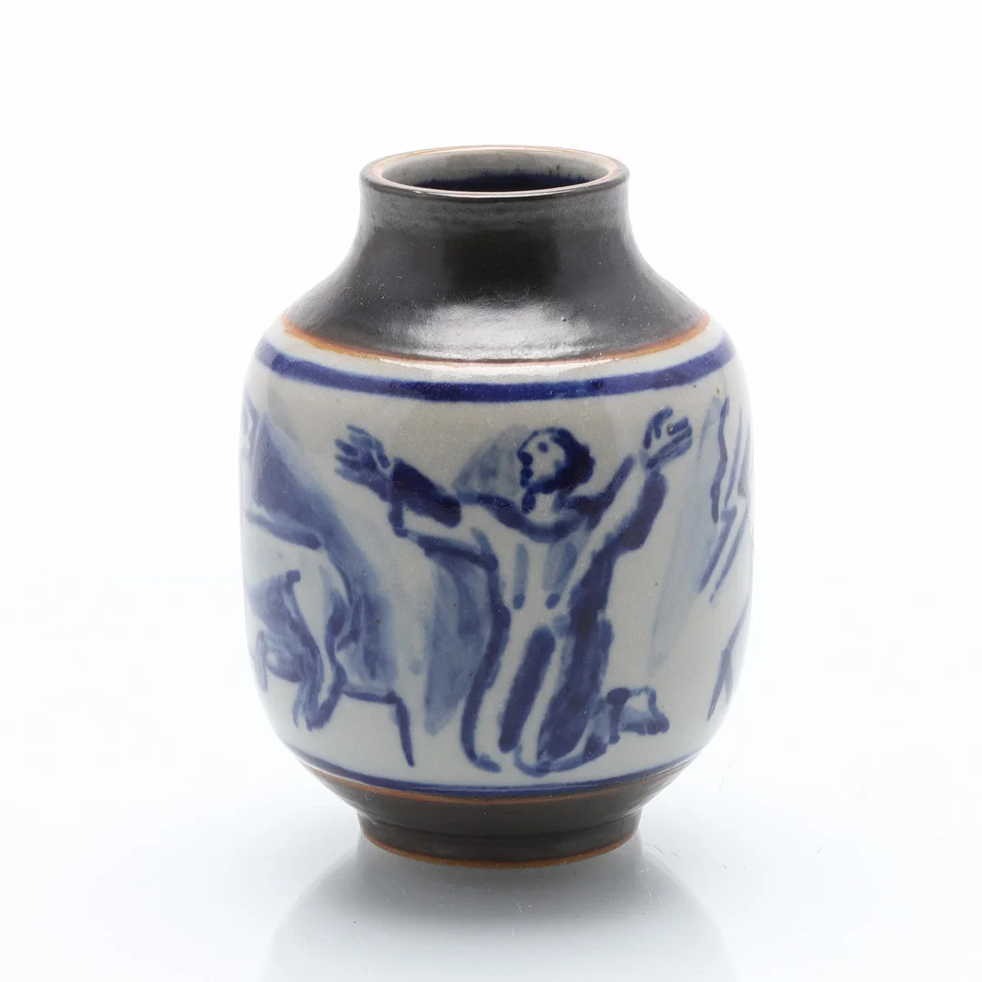 JAIS NIELSEN (1885-1961). VAS, unik, stengods, Royal Copenhagen, signerad och daterad 31.03.1950. — European — Crafoord Auktioner Malmö