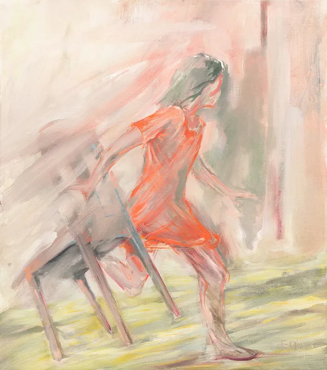 ERWIN ANDERSSON (1928-1983). "Förvirring", olja på duk, signerad.