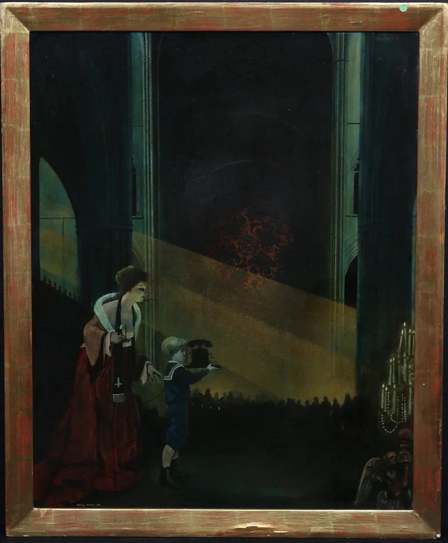 PHILIPPE COLLAGE. Blandteknik, signerad och daterad 74. — Paintings — Gomér & Andersson Linköping