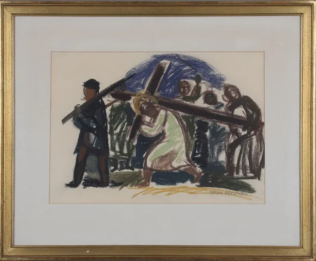 STINA HÅFSTRÖM. Pastell, signerad.