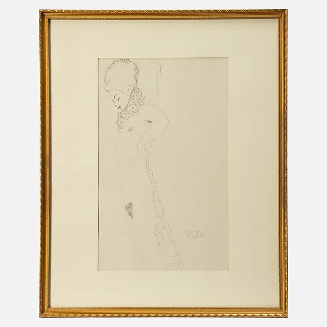 GUSTAV KLIMT. EFTER. Från mappen "Fünfundzwanzig Handzeichnungen", ljustryck, signerad i plåten.