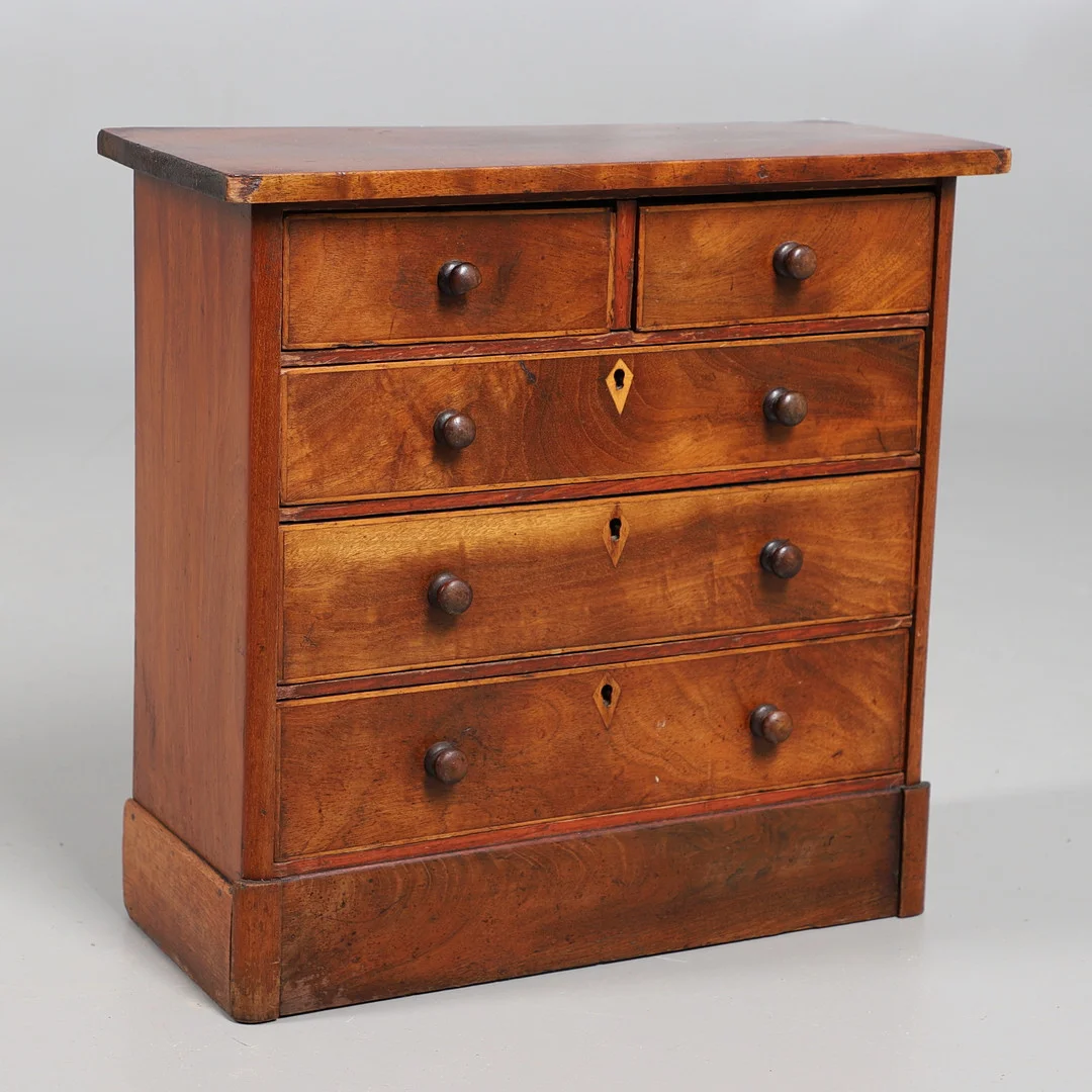 VICTORIAN MINIATURE MAHOGANY CHEST OF DRAWERS. — Other — Lawrences Auctioneers