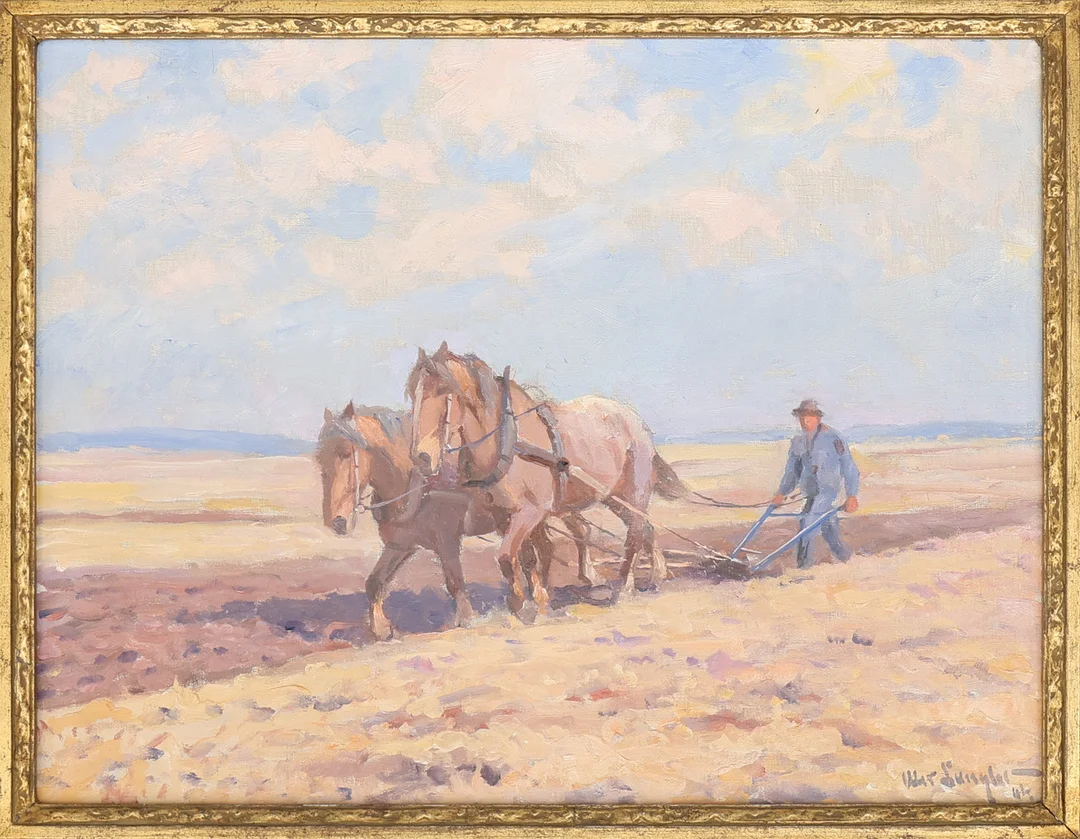 ALEXANDER LANGLET. Olja på duk, signerad samt daterad -44. — Paintings — Södermanlands Auktionsverk