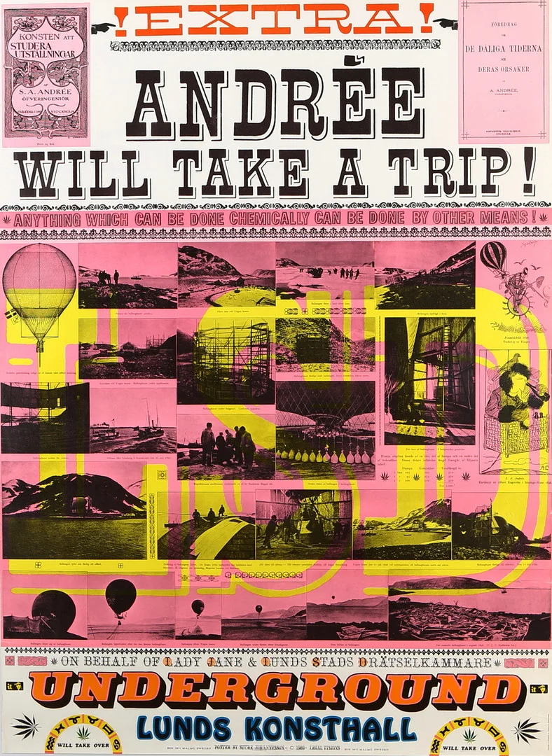 STURE JOHANNESSON. "Andrée Will Take a Trip!", affisch, osignerad. — Engravings & Prints — Auktionshuset Kolonn