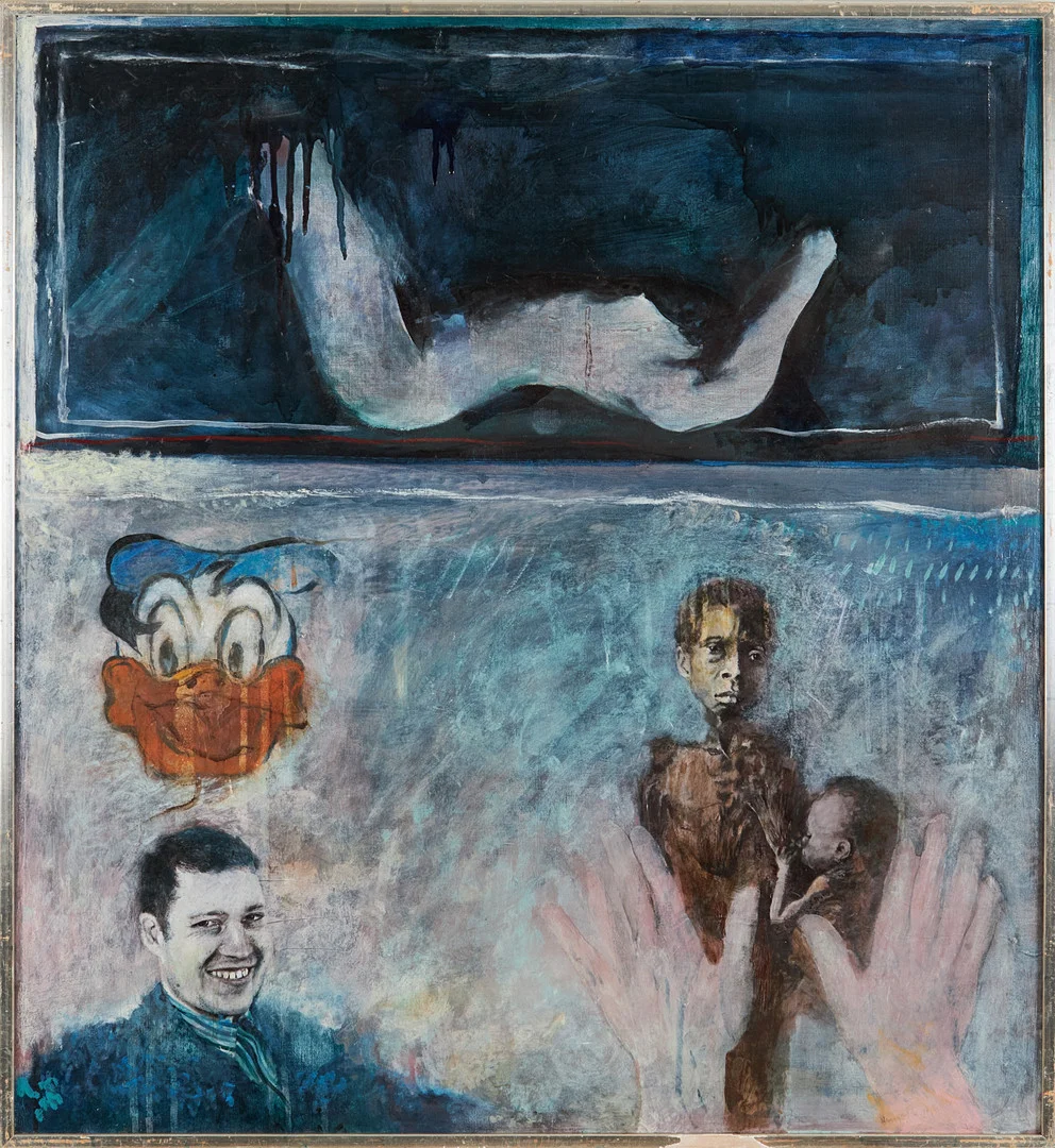 BENGT LANDIN. "Tack vi mår bra", olja på duk, signerad. — Paintings — Stockholms Auktionsverk Magasin 5