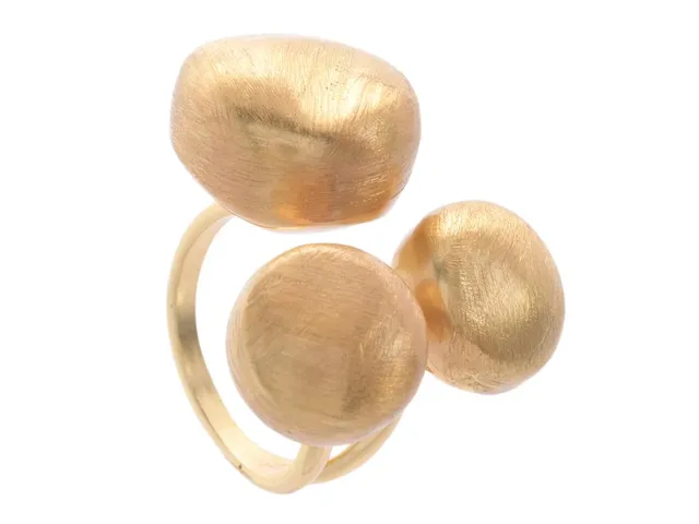 MARCELLO PANE, ring, förgyllt sterlingsilver, strl ca 18 mm, ask, vikt 9,1 g.