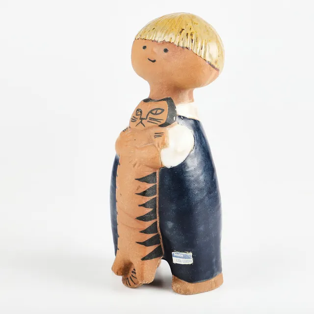 LISA LARSON. Figurin, "Pelle", stengods, Gustavsberg.