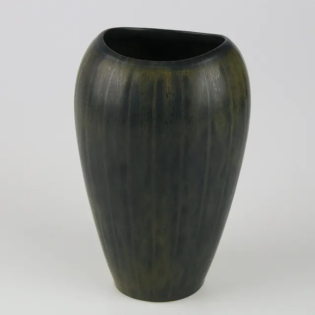 GUNNAR NYLUND. Vas, glaserat stengods, signerad GN, Rörstrand, 1950-60 tal.
