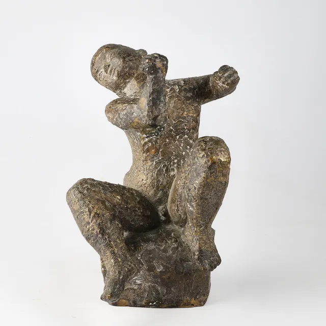 GUNNEL FRIEBERG. Skulptur, pojke, brons, signerad 1962, 2/5.