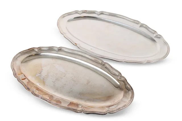 A. Dragsted: A pair of silver oval animal back dishes - 4500 gr (2)