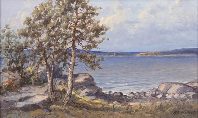 ARTHUR HEICKELL (FINLAND 1873-1958). Skärgårdslandskap, olja på duk, signerad.