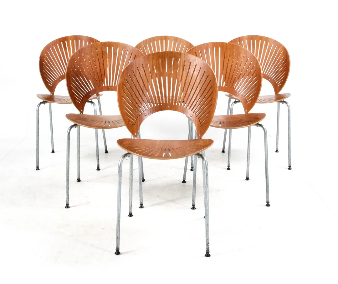 Nanna Ditzel. Set of six 'Trinidad' chairs, model 3298, teak (6) — Furniture/Chairs — Lauritz