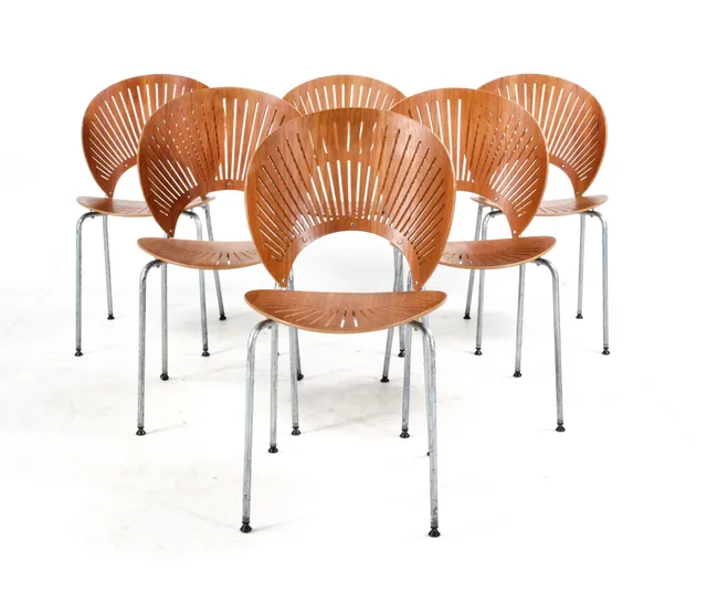 Nanna Ditzel. Set of six 'Trinidad' chairs, model 3298, teak (6)
